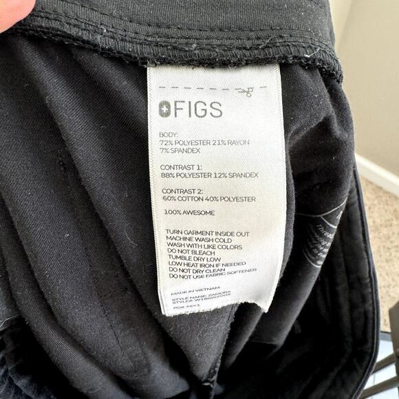 Figs Black Zamora Jogger Scrub Pants Size Large - Picture 6 of 8